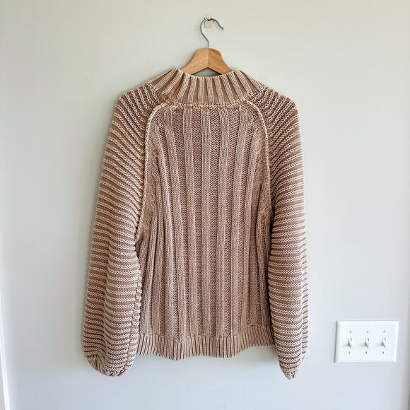 Free People Sweetheart Knit Mock Neck Pullover Sweater Brown M - Picture 3 of 9